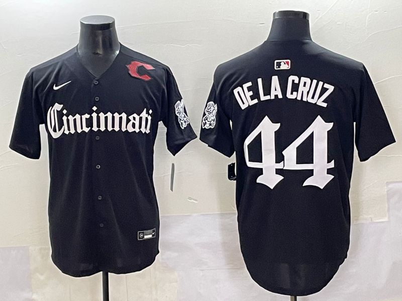 Men 2025 Cincinnati Reds #44 Delacruz Black Five generations Joint Name Nike MLB Jersey style 11->cincinnati reds->MLB Jersey